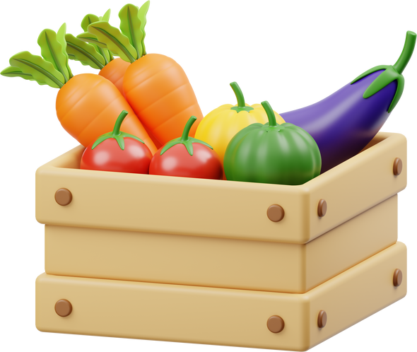 Vegetables Basket 3D Icon